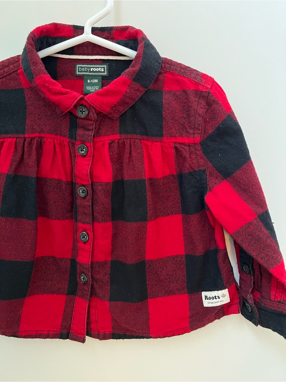 Baby Roots Red and Black Buffalo Plaid Button-Front Toddler Shirt